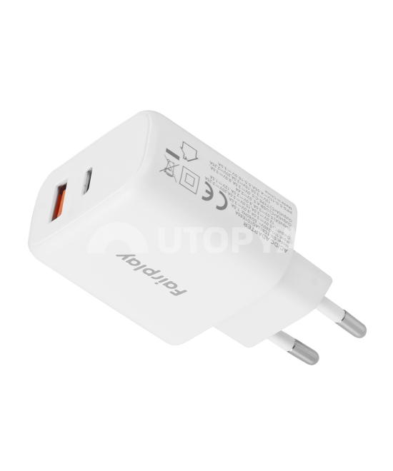 65W USB-A + USB-C -pikalaturi (Fairplay)