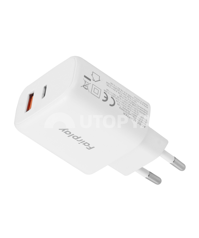 65W USB-A + USB-C -pikalaturi (Fairplay)