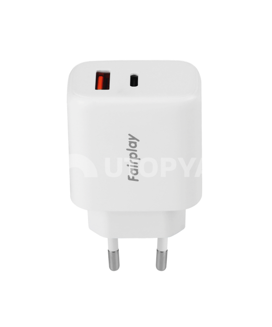 65W USB-A + USB-C -pikalaturi (Fairplay)