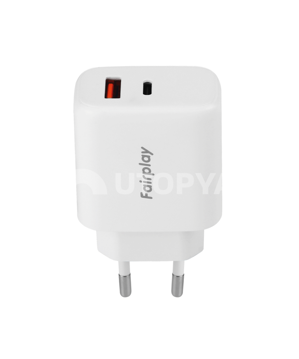 65W USB-A + USB-C -pikalaturi (Fairplay)