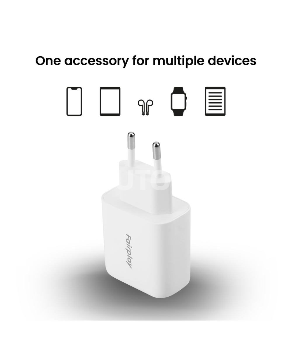 65W USB-A + USB-C -pikalaturi (Fairplay)
