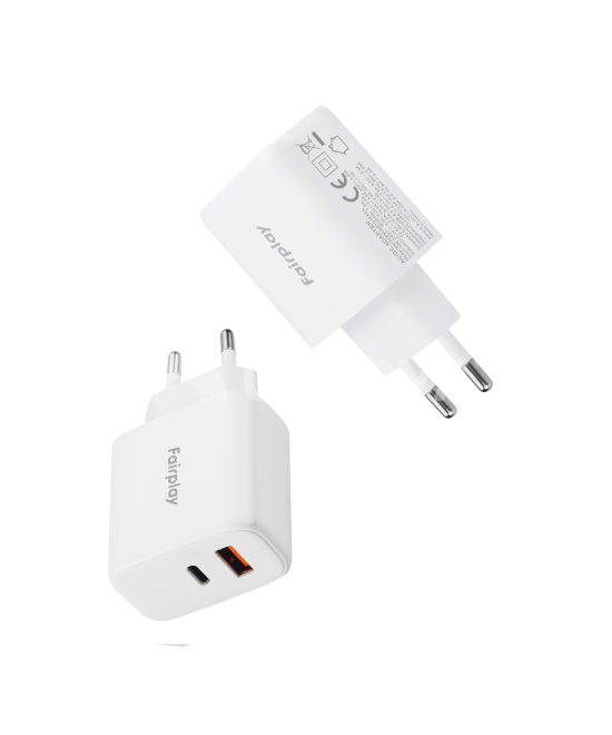 65W USB-A + USB-C -pikalaturi (Fairplay)