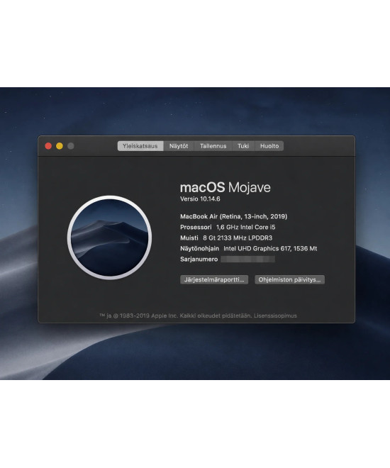 MacBook Air Retina 13" 2019 8/128 Gt – kulta