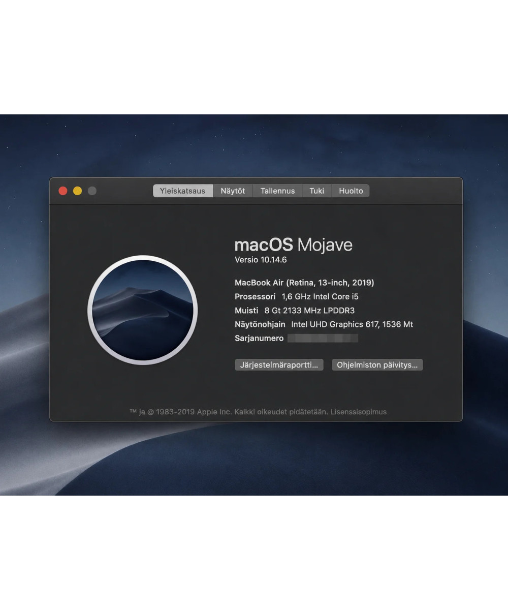 MacBook Air Retina 13" 2019 8/128 Gt – kulta